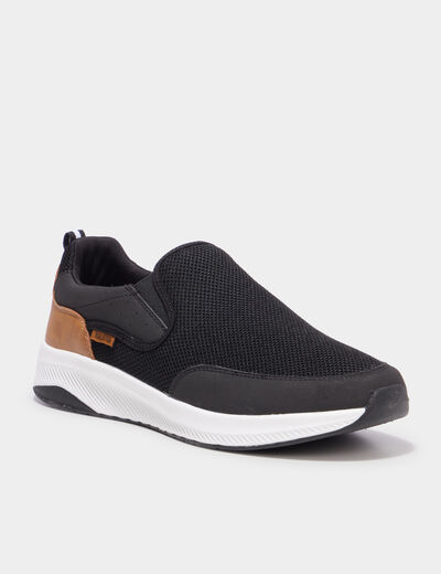 Baskets semelles &eacute;paisses noir homme