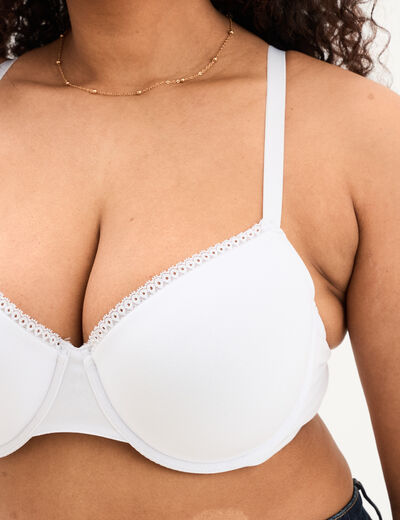 Soutien-gorge corbeille embo&icirc;tant blanc femme grande taille