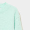 Pull mailles duveteuses manches longues vert clair fille