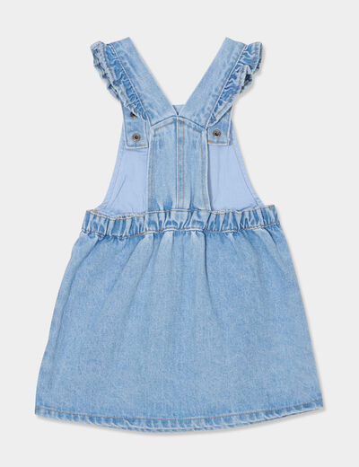 Robe salopette en jean à volants Creeks denim double stone bébé fille