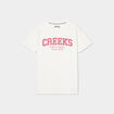 T-shirt oversize col rond coton Creeks blanc femme