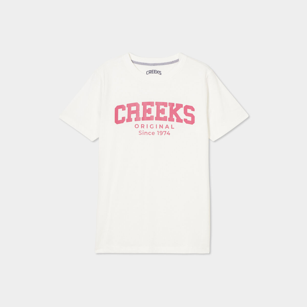 T-shirt oversize col rond coton Creeks blanc femme