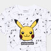 T-shirt sequins coton Pokémon Pikachu blanc garçon