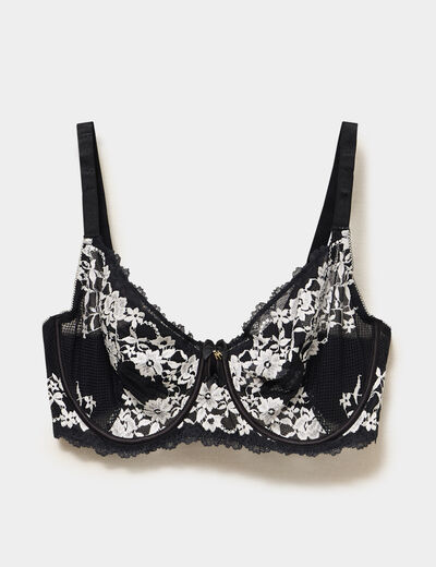Soutien-gorge embo&icirc;tant dentelle noir femme grande taille