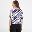 T-shirt détail bijou manches courtes ecru femme