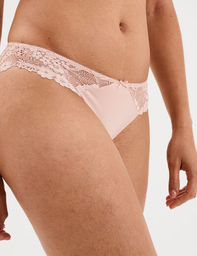 Culotte avec dentelle rose clair femme