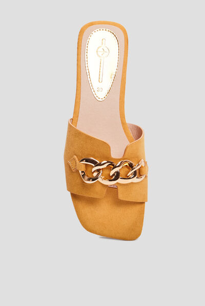 Mules avec chaînes Mosquitos jaune femme