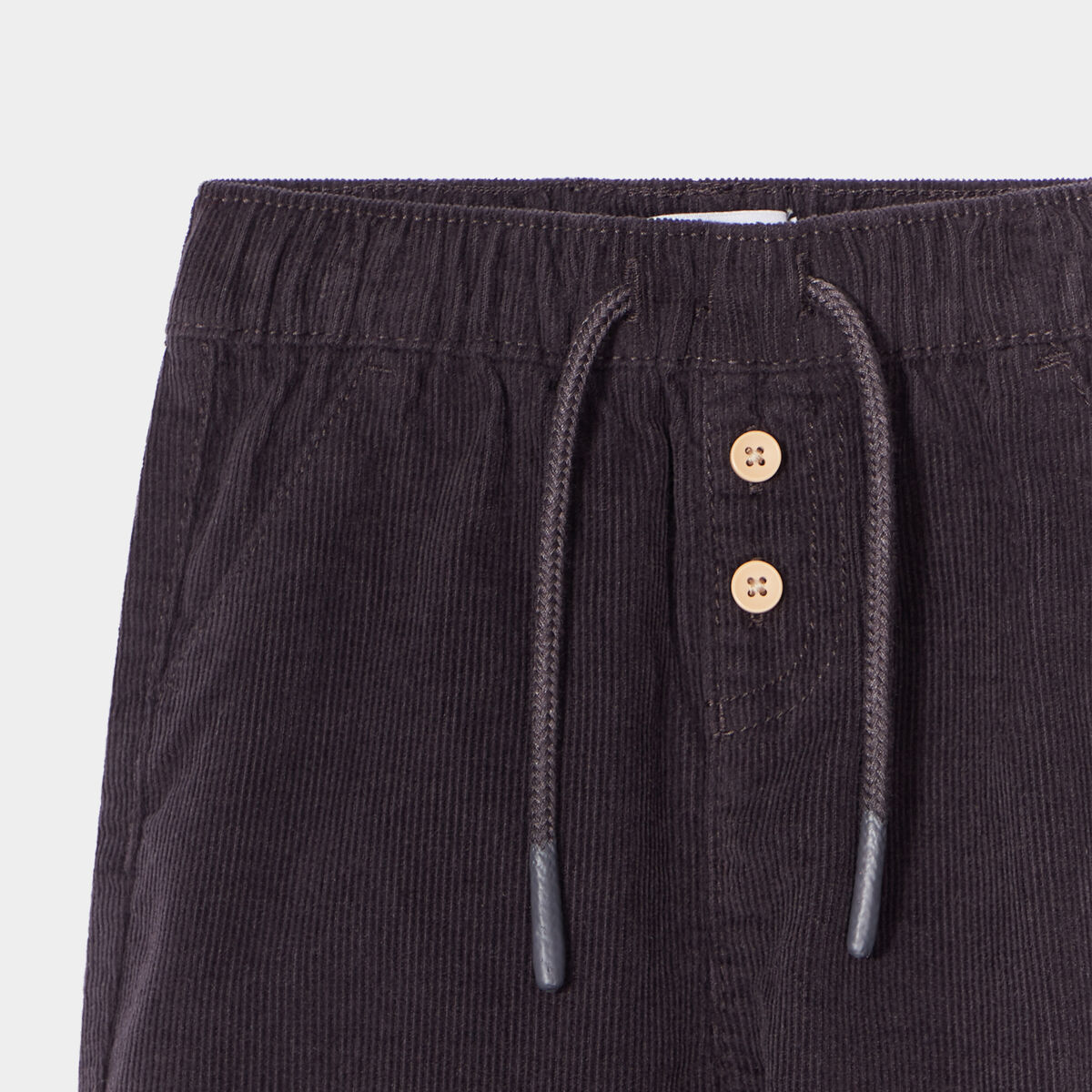 Pantalon velours 2 poches côtelé coton gris foncé bébé garçon