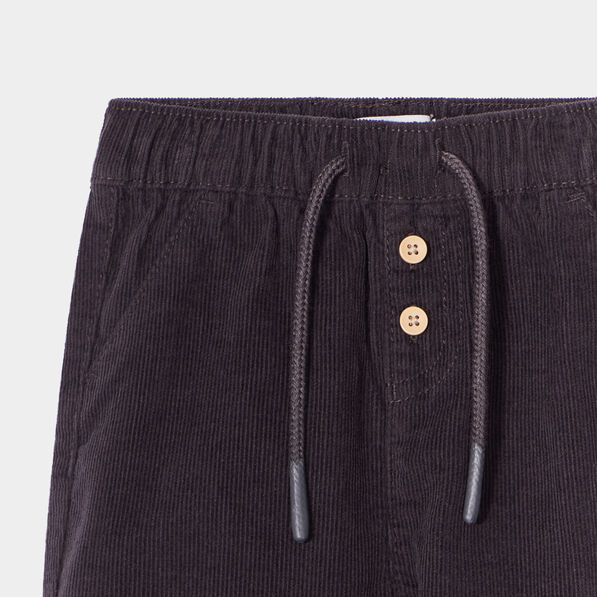 pantalon velours 2 poches cotele coton gris fonce bebeg Pantalon velours 2 poches côtelé coton gris foncé bébé garçon