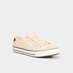 Tennis basses en toile &agrave; lacets sable homme