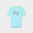 T-shirt &agrave; manches courtes droit coton bleu turquoise homme