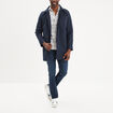 Parka longue boutonnée Creeks bleu marine homme