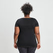 T-shirt manches courtes col V noir femme grande taille