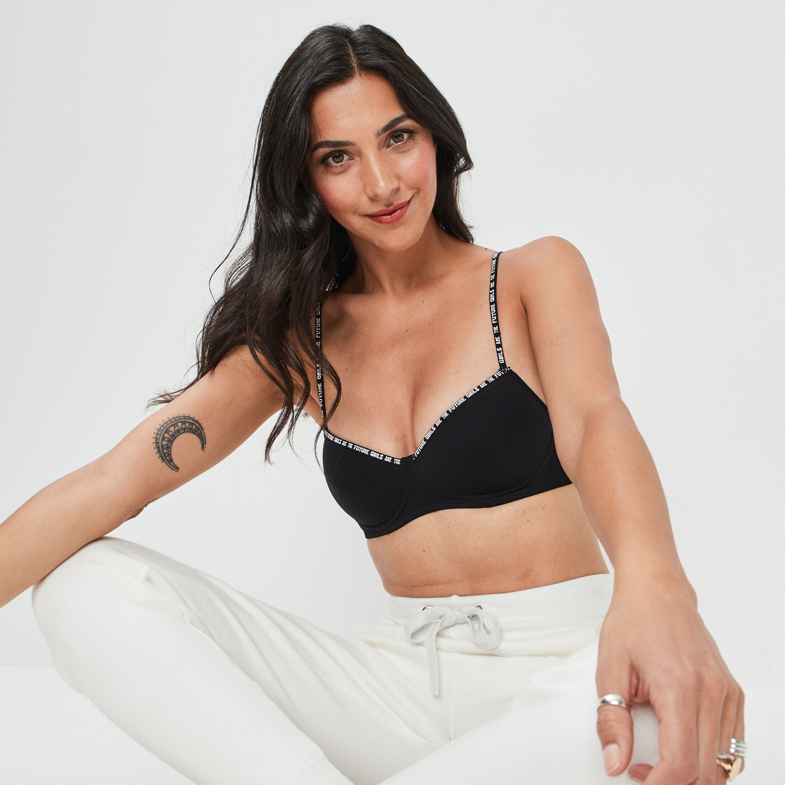 Soutien-gorge triangle paddé noir femme LH