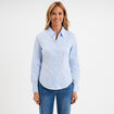 Chemise cintr&eacute;e manches longues bleu ciel femme
