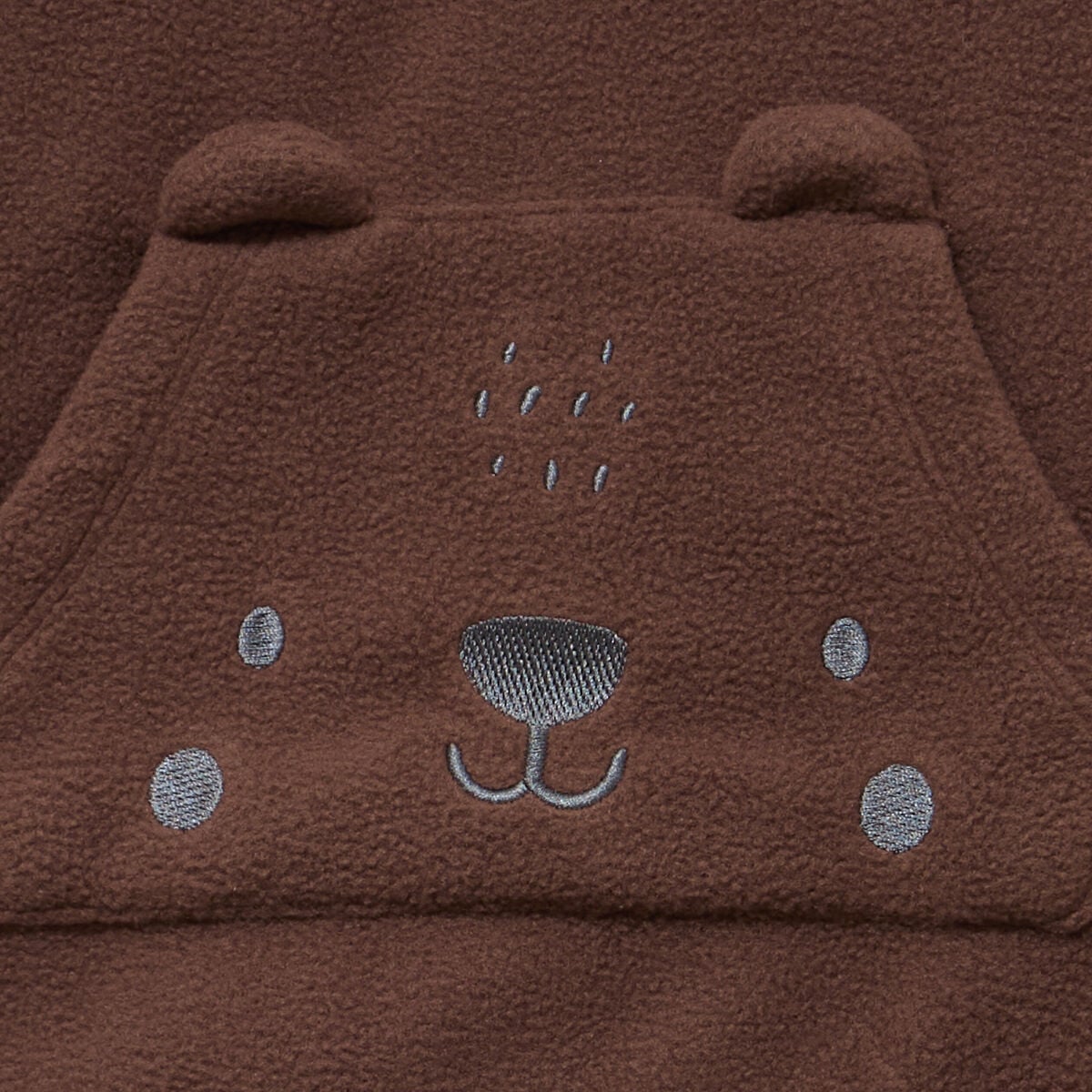 Ensemble effet polaire sweat et pantalon marron fonc&eacute; b&eacute;b&eacute; gar&ccedil;on