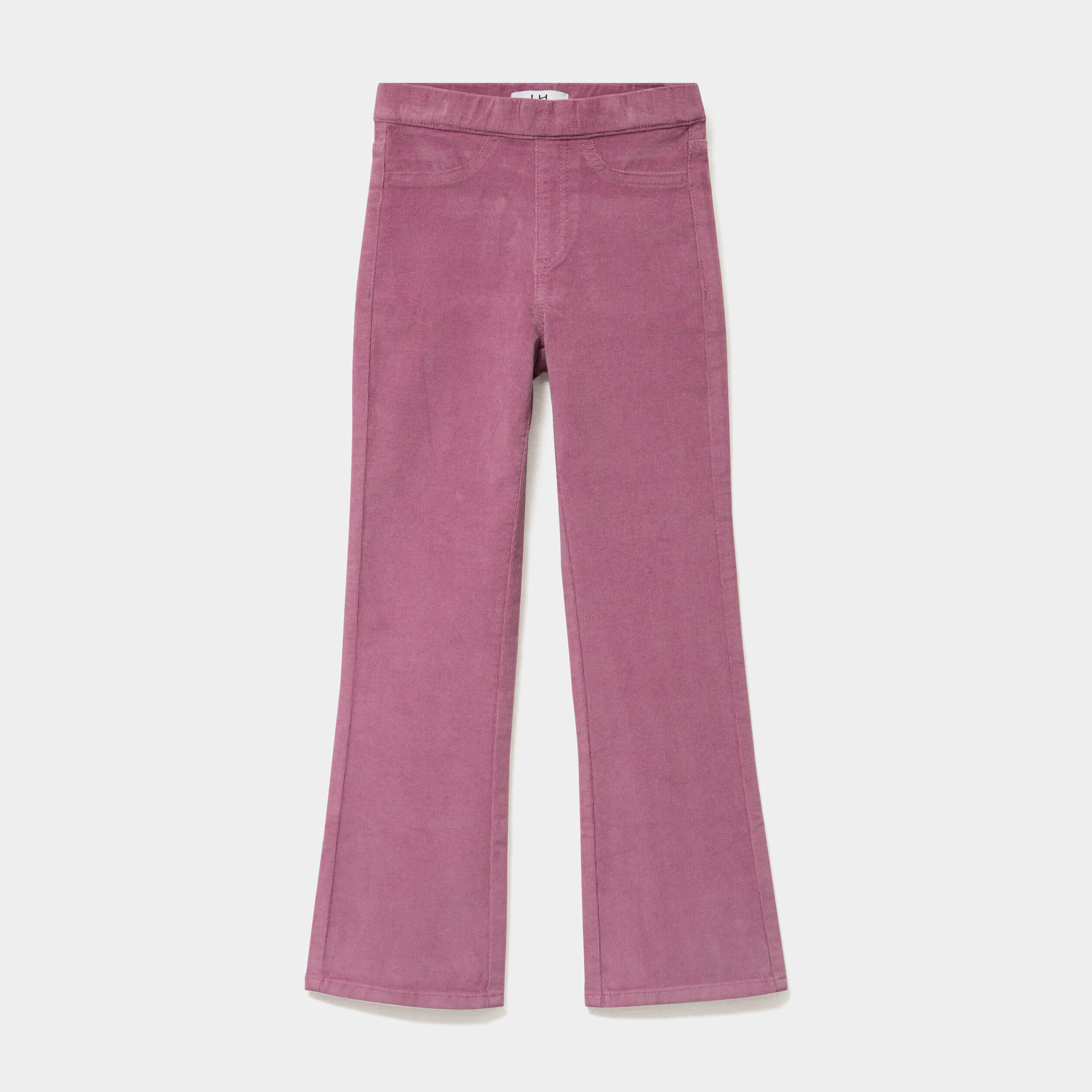 Tregging flare stretch effet velours rose poudrée fille LH