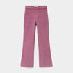 Tregging flare stretch effet velours rose poudr&eacute;e fille