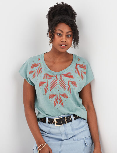 Jupe en jean courte cargo denim triple stone femme