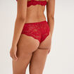 Shorty en dentelle rouge femme