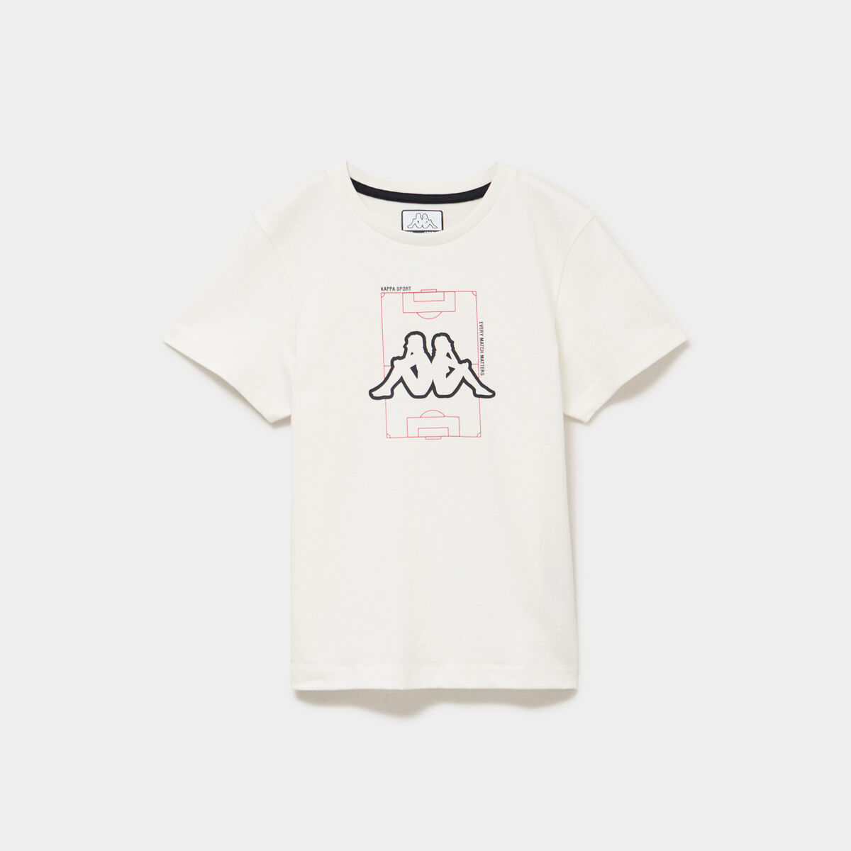 T-shirt en coton manches courtes Kappa blanc gar&ccedil;on