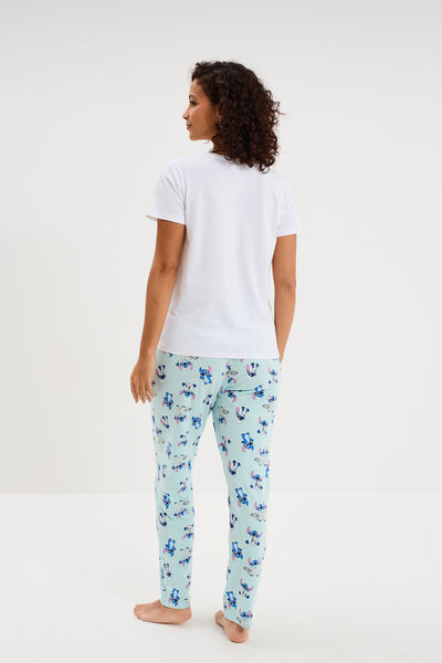 Ensemble pyjama legging coton Stitch blanc femme