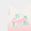 T-shirt à volants et noeud dos rose fille