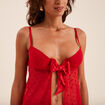 Ensemble nuisette et string plumetis rouge femme