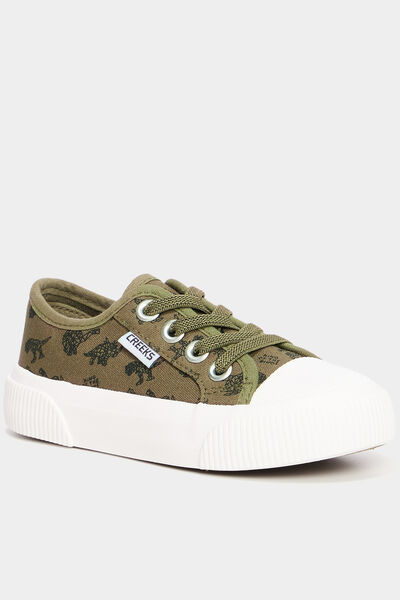 Tennis basses en toile vert kaki gar&ccedil;on