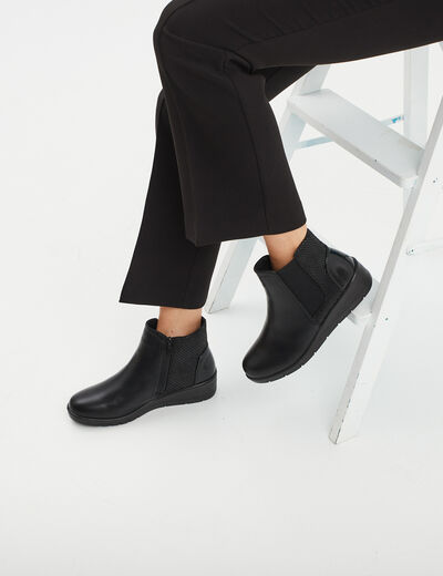 Bottines compensées noir femme