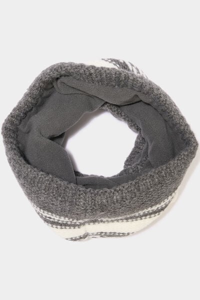 Tour de cou doublure effet polaire gris gar&ccedil;on