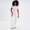 Polo piqu&eacute; ajust&eacute; manches courtes coton rose femme