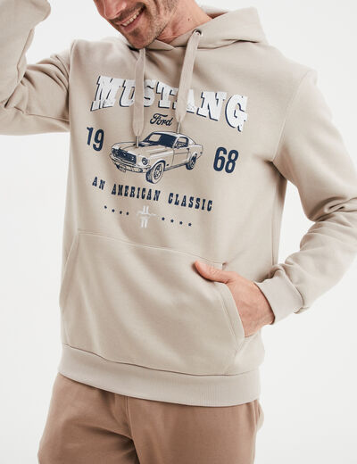 Sweat à capuche hoodie Mustang sable homme