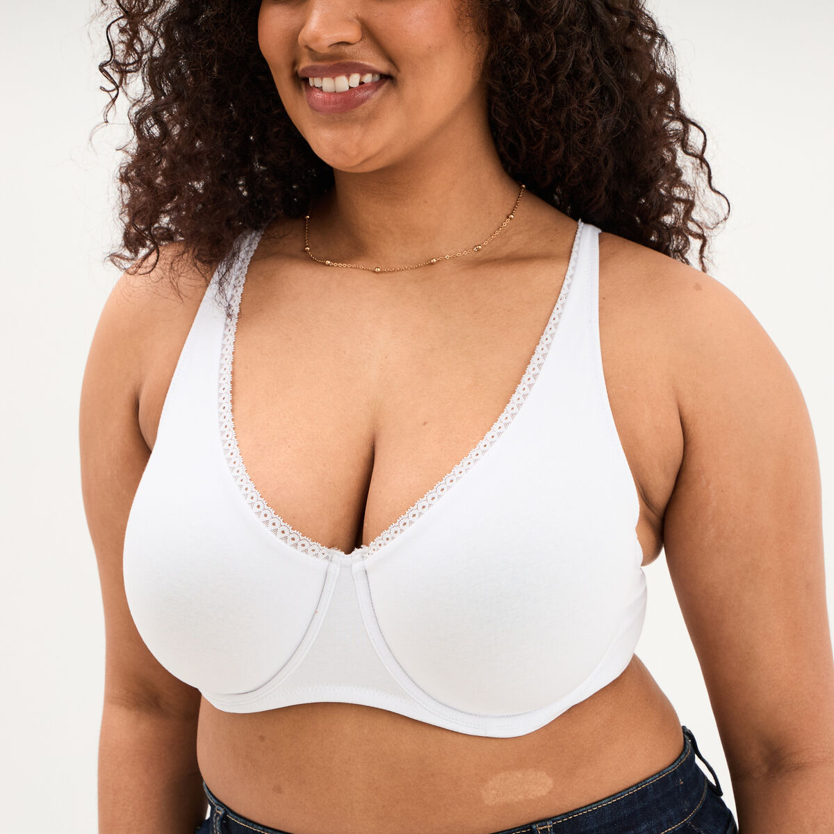 Soutien-gorge foulard coton majoritaire blanc femme grande taille