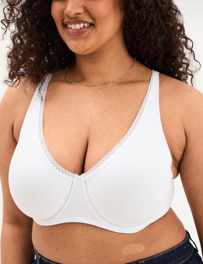 Soutien-gorge foulard coton majoritaire blanc femme grande taille