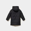Doudoune longue d&eacute;perlante &agrave; capuche noir gar&ccedil;on