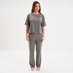 Ensemble pyjama pantalon et t-shirt vert kaki femme