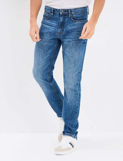 Jeans straight denim 5 poches denim double stone homme