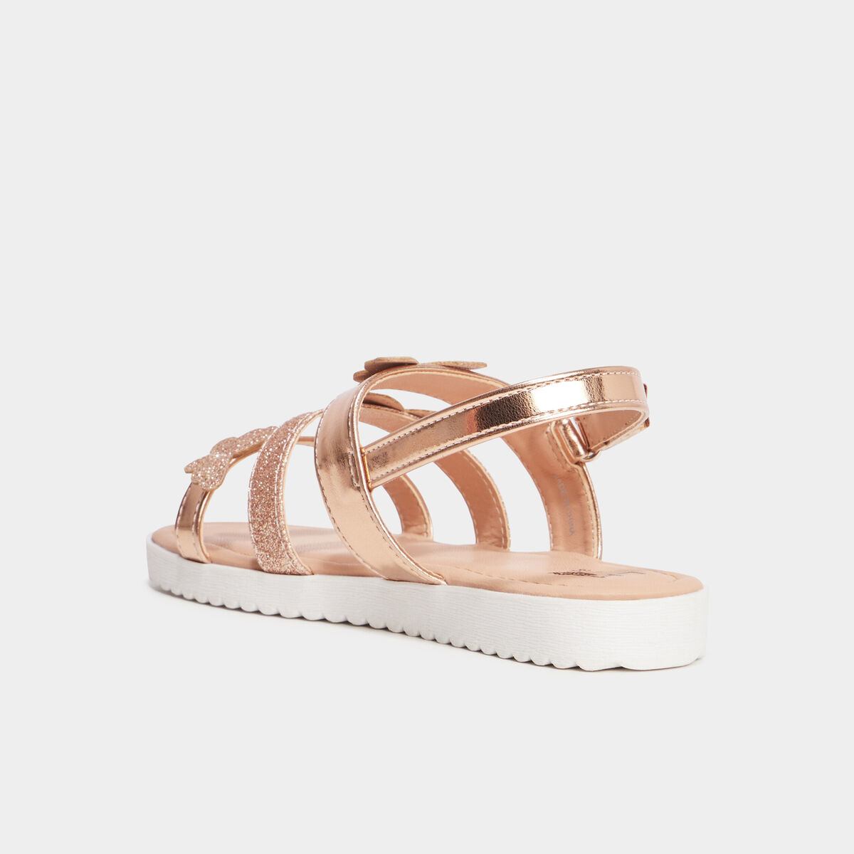 Sandales métallisées à papillons couleur argent fille
