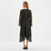 Robe longue évasée asymétrique noir femme