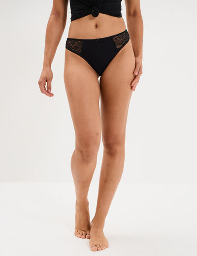 String coton majoritaire noir femme