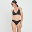 String couture invisible en microfibre noir femme
