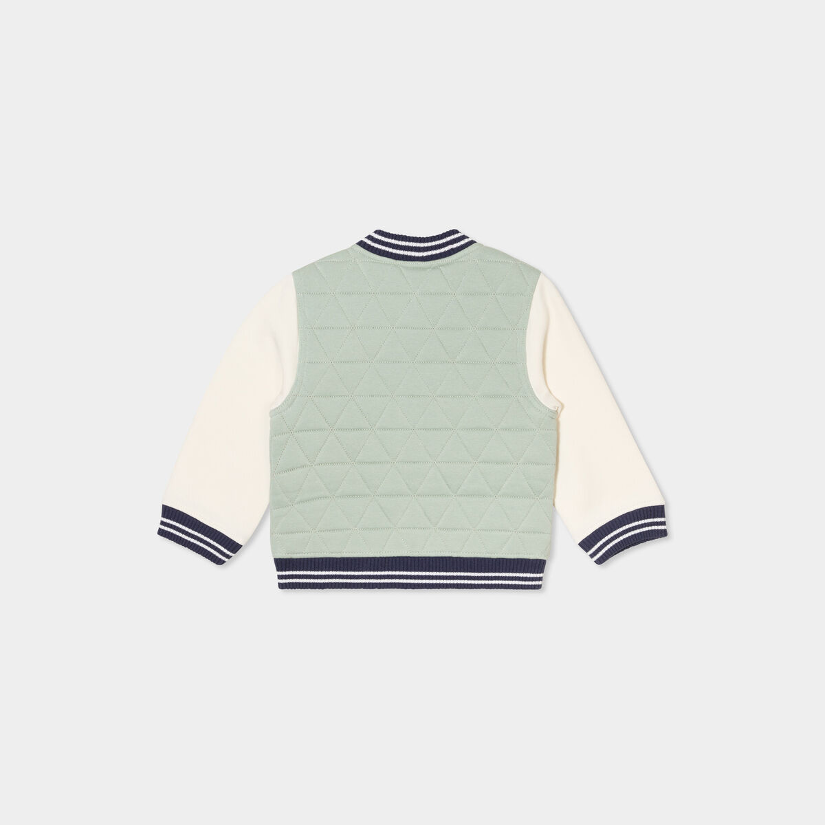 Gilet zipp&eacute; matelass&eacute; col teddy vert pastel b&eacute;b&eacute; gar&ccedil;on
