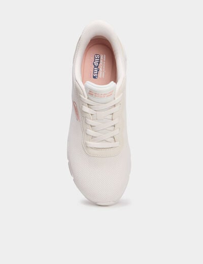 Baskets running lacets &eacute;lastiqu&eacute;s blanc femme