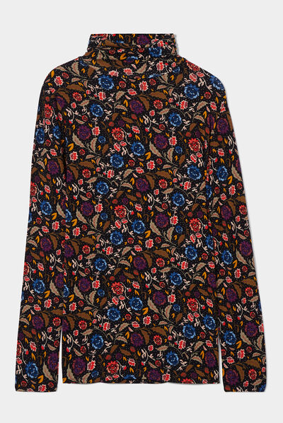 T-shirt manches longues multicolore femme