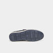 Chaussures bateau en cuir bleu homme