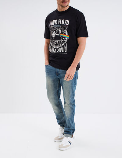 T-shirt manches courtes coton Pink Floyd noir homme