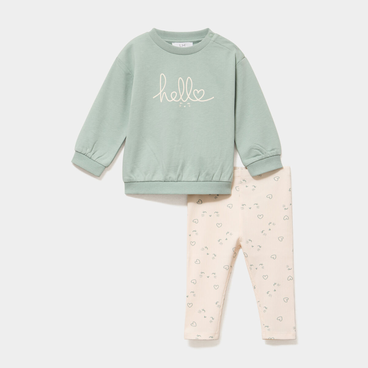 Ensemble sweat et legging ecru b&eacute;b&eacute; fille