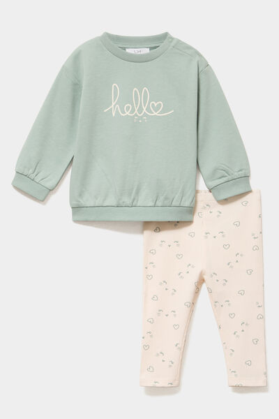 Ensemble sweat et legging ecru b&eacute;b&eacute; fille