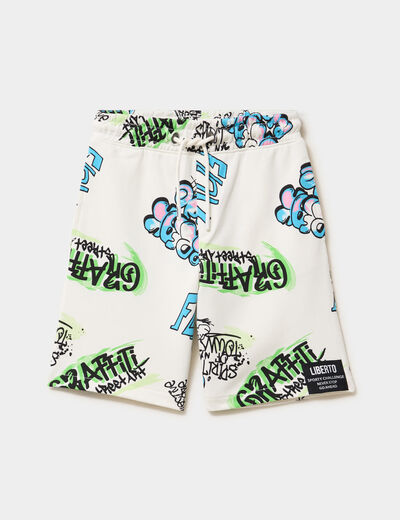 Short de jogging regular ecru gar&ccedil;on